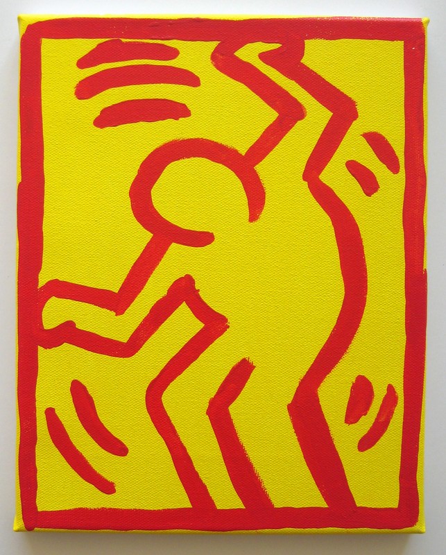 ERIC DOERINGER 2005 HAND PAINTED APPROPRIATION 1982 KEITH HARING SIGNED BOOTLEG