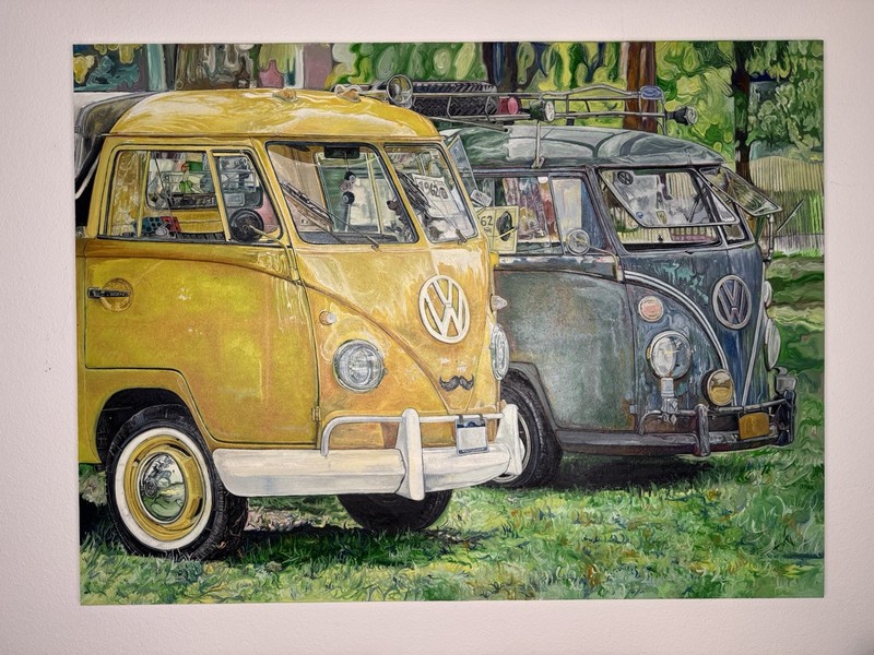 VW Bus Oil Painting