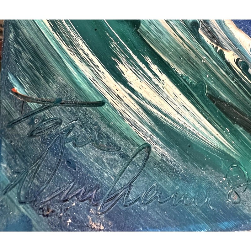 RARE 1996 Lighthouse Scene Painted on Mirror Signed Art Piece by Tom Dunham gallery