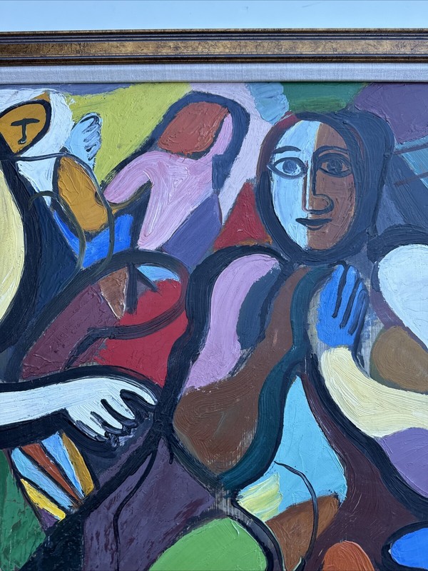 Jo Cain PAINTING ANTIQUE MODERNISM EXPRESSIONISM abstract CUBISM WPA FAMOUS Rare gallery
