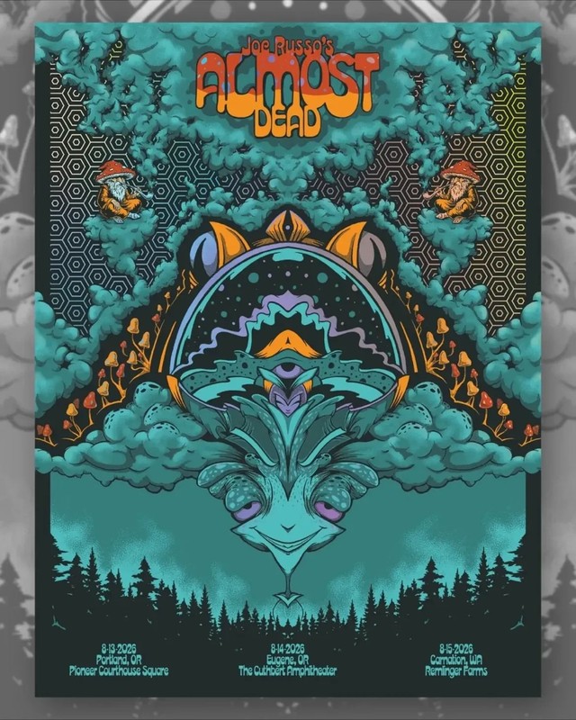 Joe Russos Almost Dead Poster Pacific Northwest Tour 2026 JRAD Concert Art Print
