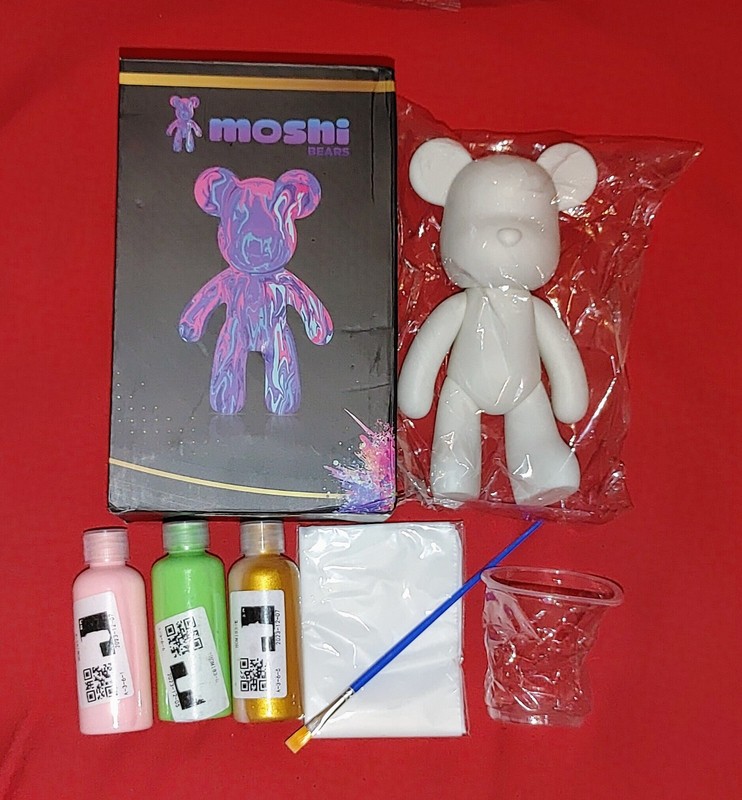 Fluid Art Drip Bear Figure Moshi Bears- DIY Painting Figure