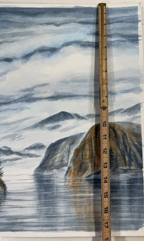 Stormy Clouds Rolling Over Mountain Scene Watercolor Painting Robert Ficarra gallery