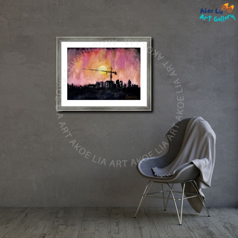 Painting original digital download "Jakarta This Afternoon" In 4 different sizes gallery