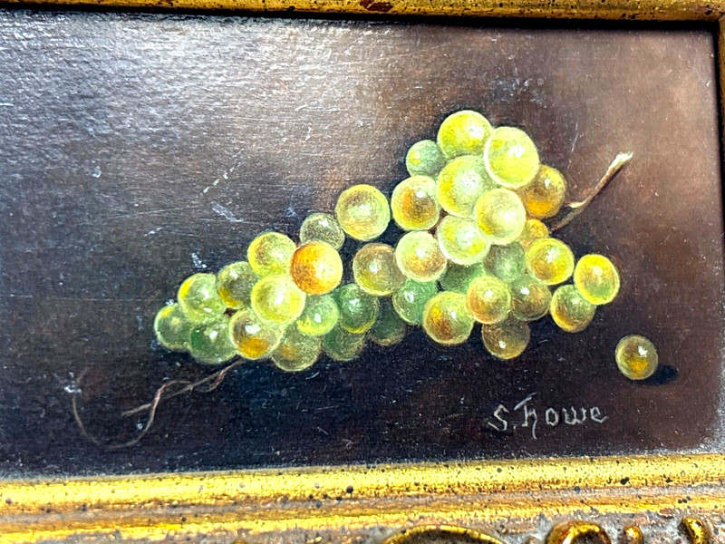 Miniature Oil Painting Grape Vine S. Howe 4x5 gallery