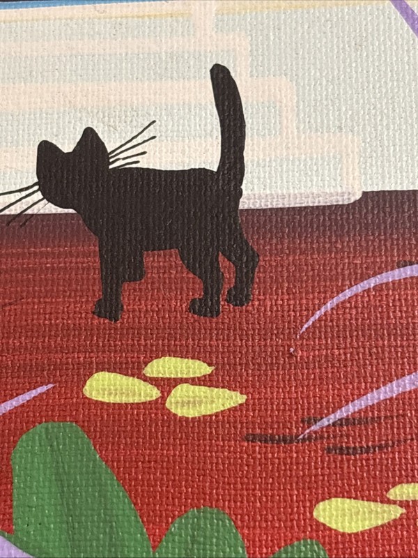Herbert Felic Hofer Surreal Fantasy Painting McAlpin Hotel Miami Black Cat 12x16 gallery