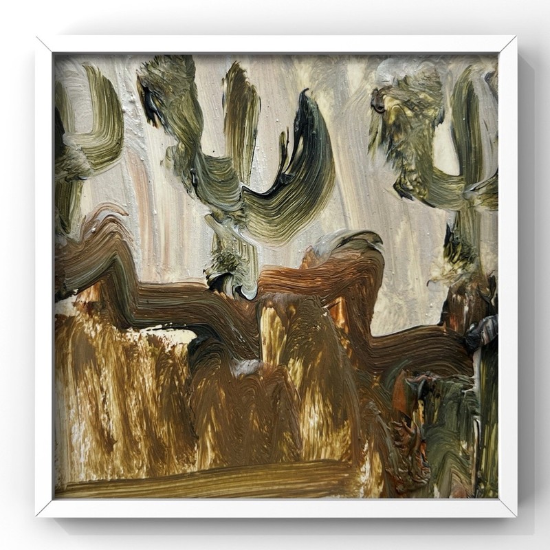 Desert Landscape Small Original Painting New Mexico Cactus Modern Interior Art
