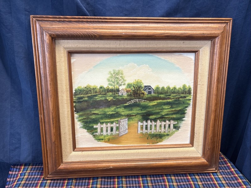 B. Martin Landscape Oil Painting on Canvas 8×10 With Frame 15 X 13