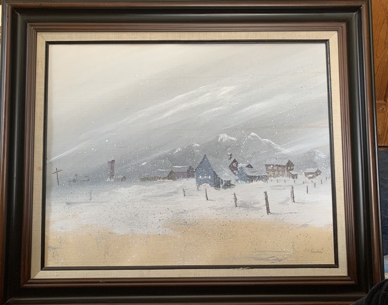 C.C. FAUBION American, 20th Century Gray Skies (Colorado Peace) Acrylic Painting