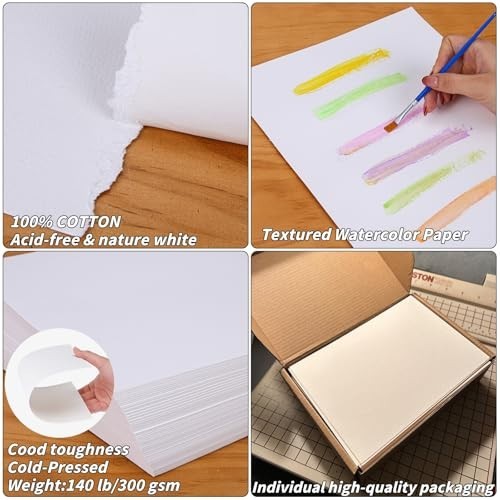 300 Sheets Watercolor Paper 140LB 300GSM - 8.5x11" Art & Craft Paper for Paintin gallery
