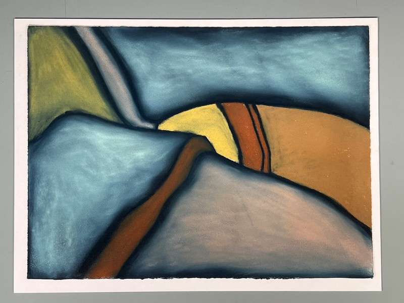 Fine American Gouache on paper Abstract Composition Illegibly Signed & Dated