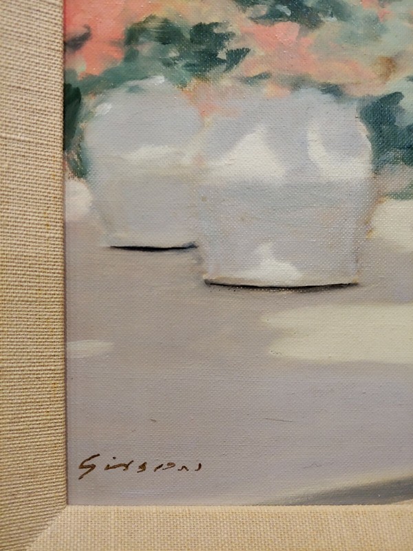 Andre Gisson -Young Woman near the Fountain at the Park-Oil painting gallery