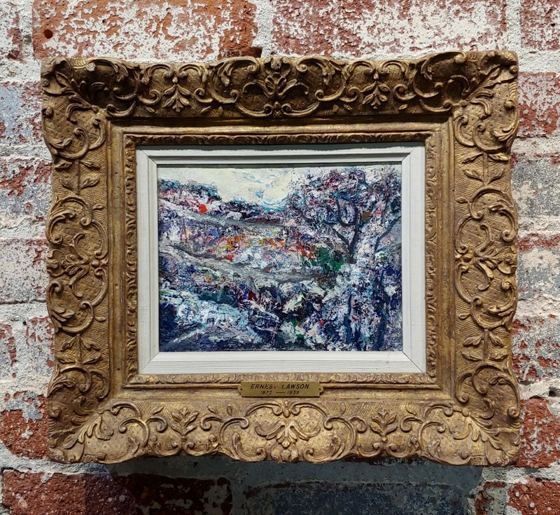 Ernest Lawson -The Winding Road to Cripple Creek in Colorado-Oil painting-c1920s