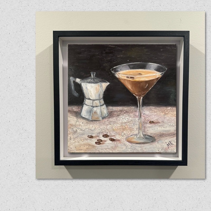 Original Oil Painting Espresso Martini Realism Kitchen/Bar Art, Unique Art Gift
