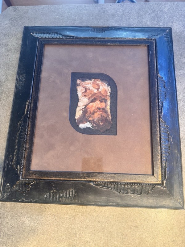 Small Oil Original By G Kapp Surface Itself 3 1/2 X 4 1/2" On A Larger Frame