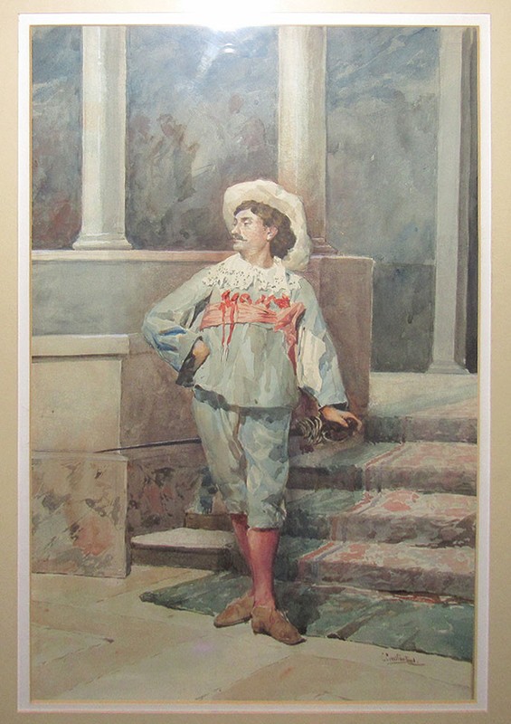 Giuseppe Constantini 19th Cent. Genre WC of Courtly Gentleman Listed italian gallery
