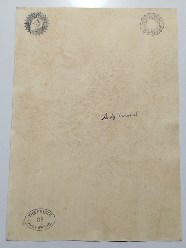Andy Warhol painting drawing on old paper signed stamped vtg gallery