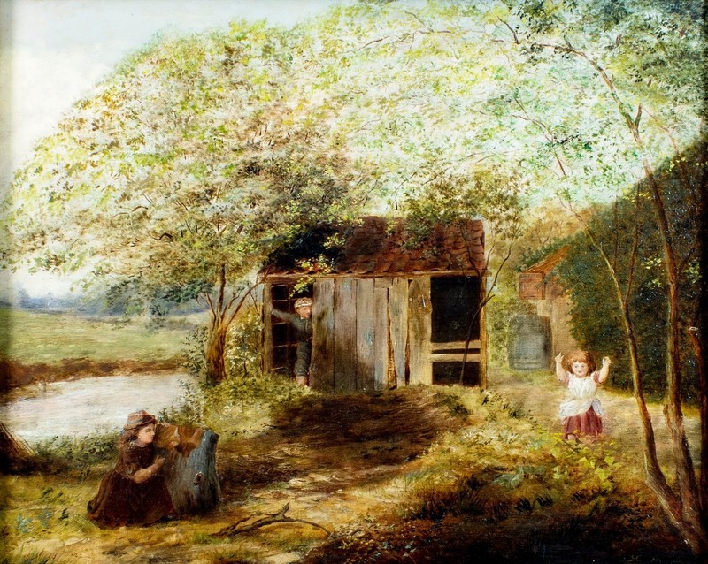 ATTR Hugh Cameron (UK,1835-1918) oil painting antique 150899