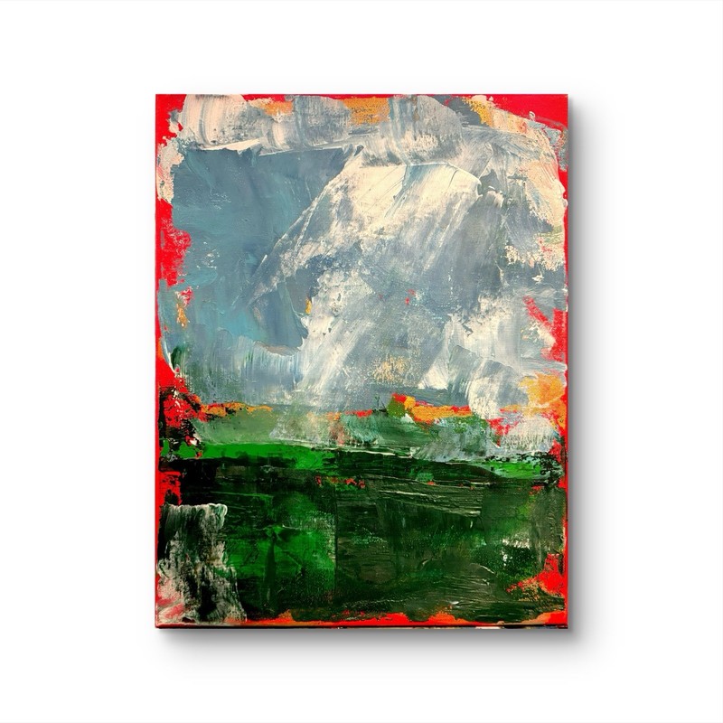 “Drift Of Winter” UNFRAMED Abstract on Сanvas wall-art signed 14×11 Brand New