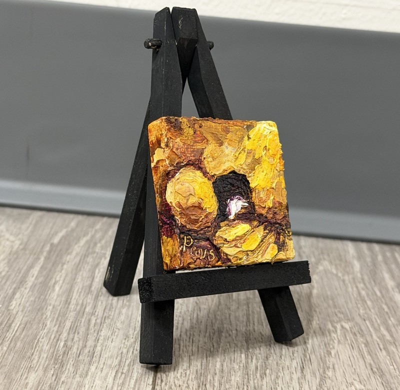 ‘He Has Risen’ Jesus’ Tomb Mini Oil Painting By Paris Wyatt Llanso 2x2” New gallery