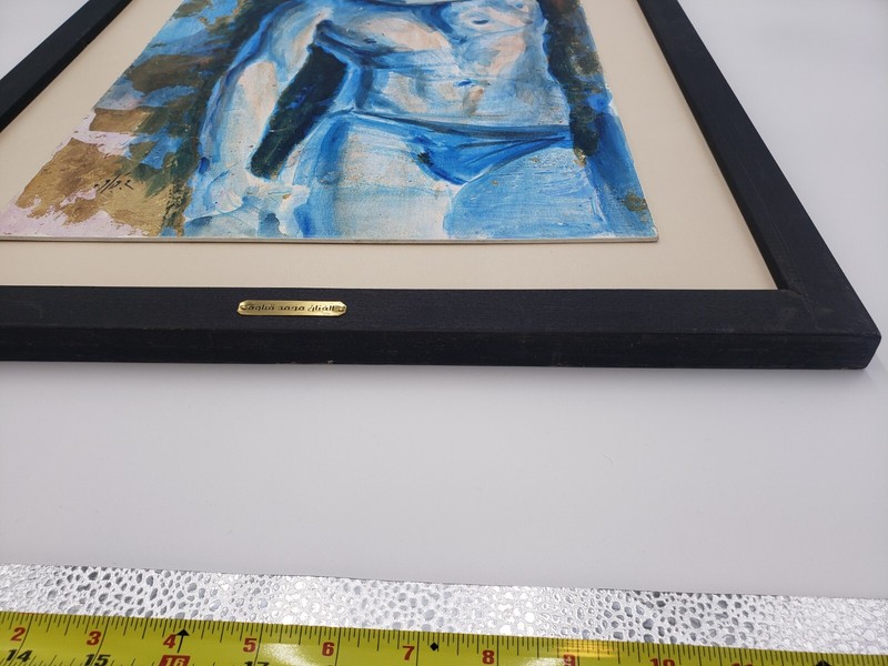 Mohammed Kabawwa -Male Physique SYR Fine Arts framed Original painting 26" x 21" gallery