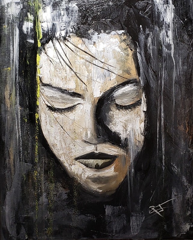 Dreamer’s Rest. 16×20 original oil And cold wax in canvas portrait painting