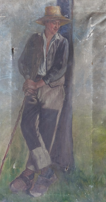 Portrait, Man, Farmer – Painting Original signed 1898