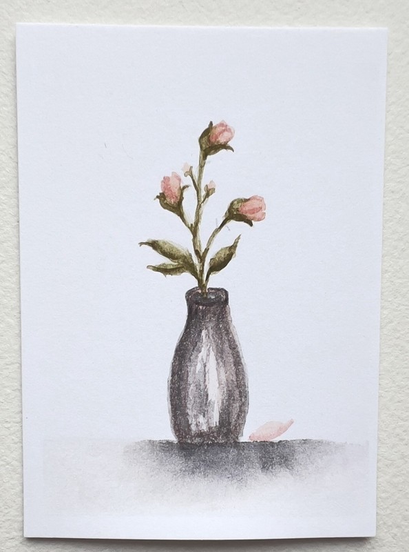 ACEO Original Floral Set of 6 OOAK Watercolor Paintings Quiet Little Blooms gallery