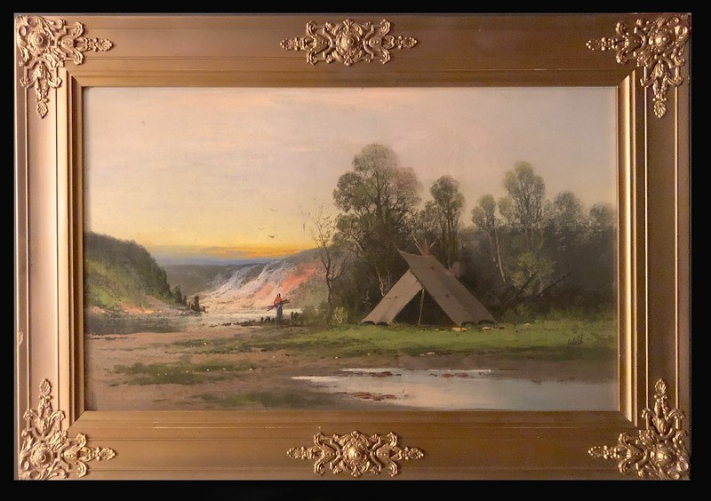 Early 20th C Pastel Native American Gathering Wood, Duke Allen Lovel (1893-1957)