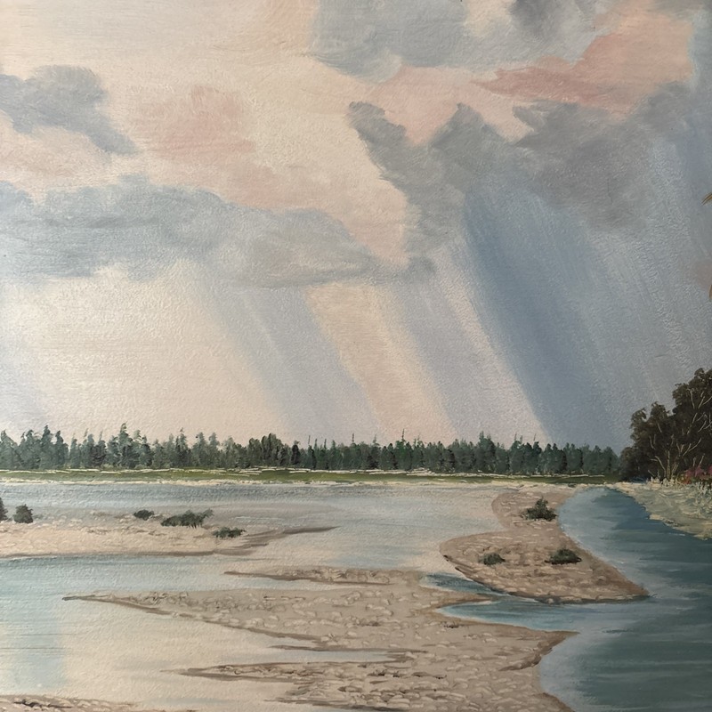 Beach Scene Acrylic On Board Signed OOAK Florida? Beach House Decor gallery