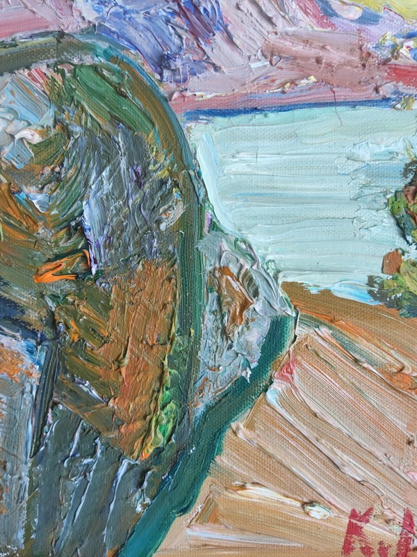 Mid Century Expressionist Landscape Painting by Swedish Artist Knut Irwe gallery