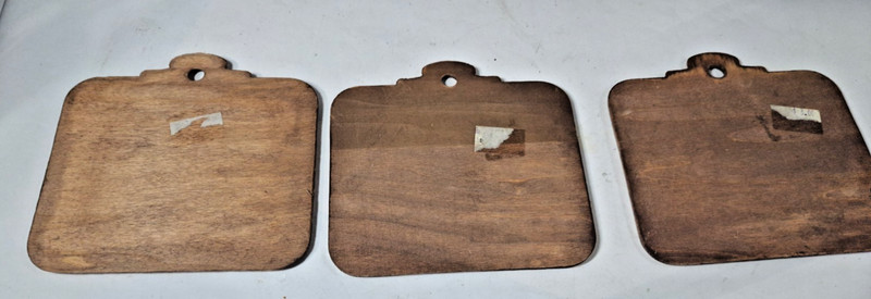 Vintage Wooden Rectangular Plaque Countryside Hanging Paintings Lot of 3 gallery