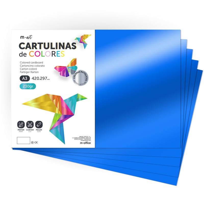 Carton Métallisé Couleur A3, 230gsm, Feuilles Cartonnées Grandes, Carton de…