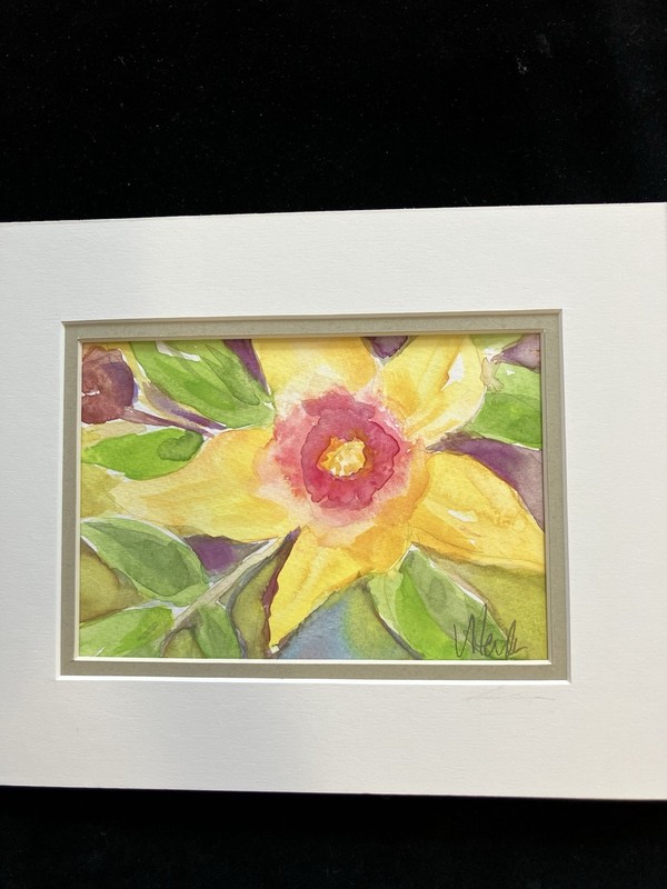 Midsummer Flower “On Heather” An Original Watercolor Painting Matted 10”x8”