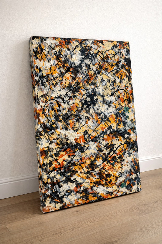 24x36 in Abstract Expressionist Canvas Art Print – Modern Action Style Wall Art gallery