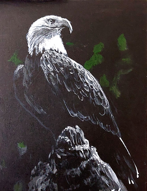 LOVELESS - "BALD EAGLE" original acrylic Americana on canvas 11 X 14 COA gallery