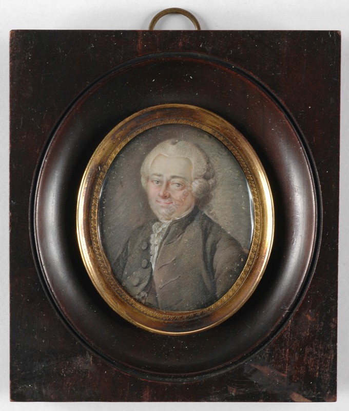 «Smiling gentleman», English miniature, watercolor, 1780/1790s