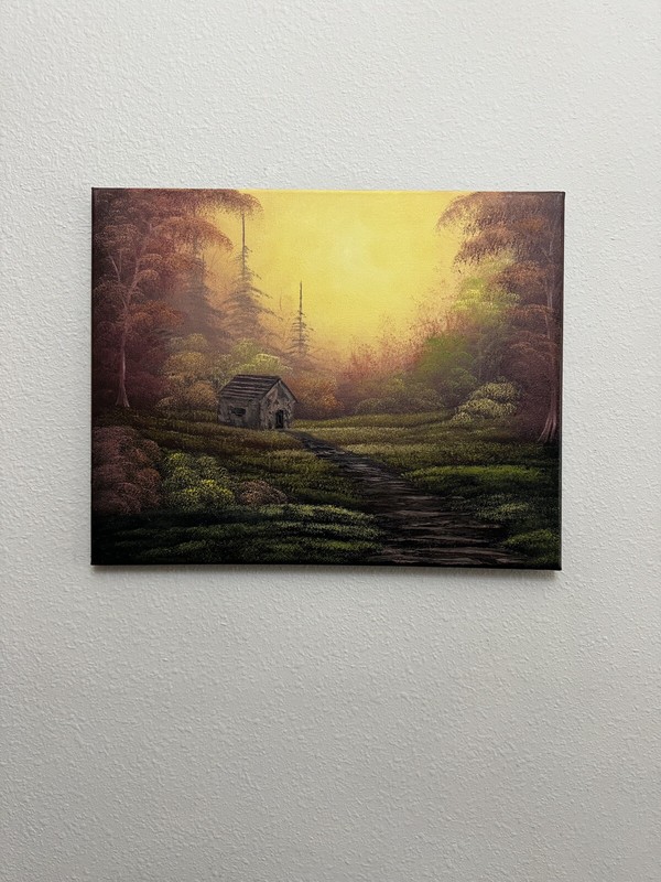 Bob Ross Style Original Fall Landscape Oil Painting “New Dawn’s Day” 16×20