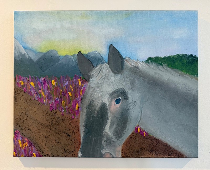 Dylan, a Very Brave Horse by Ana Maesner — Original painting — 16×20 inch