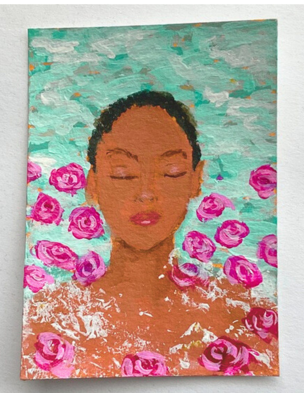 ACEO Original Art Card Signed by Artist , OOAK 2.5X 3.5″ Ocean Dreams