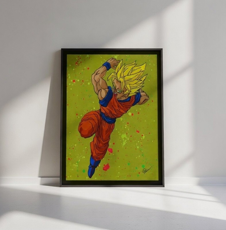 Pop Art Painting Original Acrylic on Paper 30×40 Anime Manga Art Modern Unique