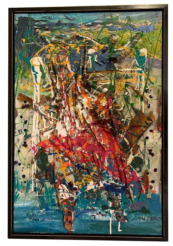 Abstract Expressions, Original Mixed Media Painting, Large Art