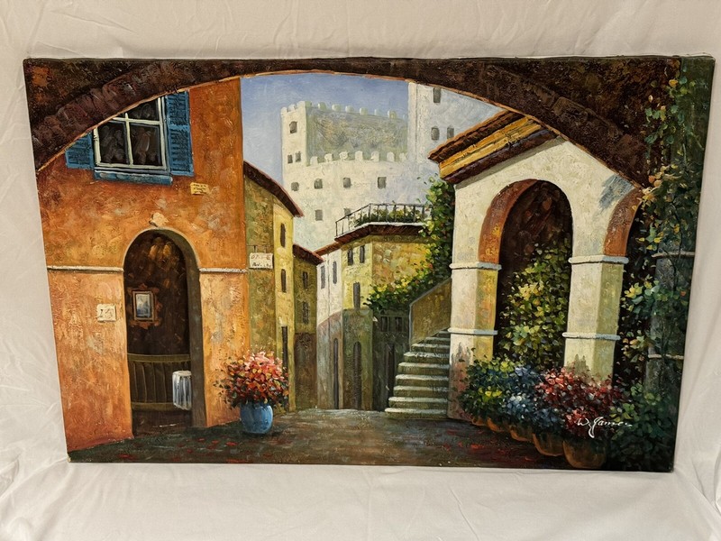 Oil On Canvas Painting By W James Signed Original
