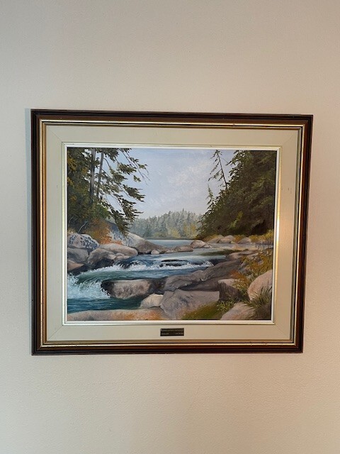 Oil Paintings Original Framed Rushing River