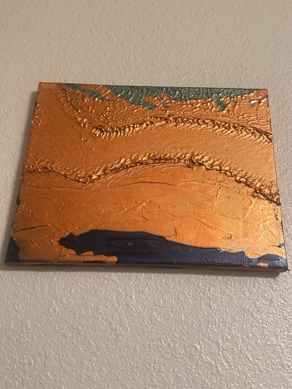 Original Abstract Acrylic Painting 8x10 Textured Copper Orange Modern Art gallery