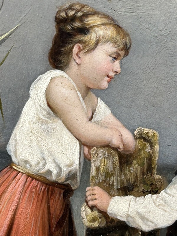 Original Oil Painting On Canvas By Geza Peske (Hungarian 1859-1934) Sensitive gallery