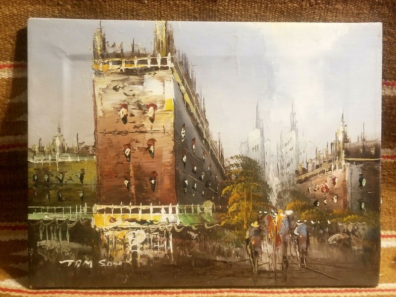 FINE RARE PARISIAN PARIS O/C PAINTING by GEORGE M TAMSON ca 1900’s – Small Size