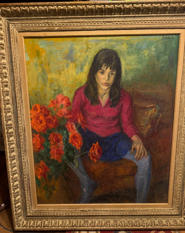 Exceptional Large Original Oil Painting “Full Bloom” Susan Kahn (b. 1924) Signed
