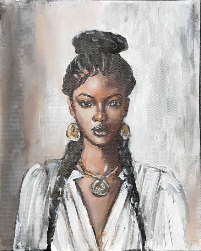 MQ1373 100% Handmade Painted Girl Fashion Portrait Oil Painting Canvas Wall Art