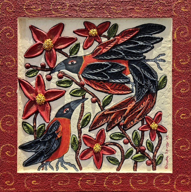 Danette Sperry Southern Primitive Folk Art Orioles Birds Painting gallery